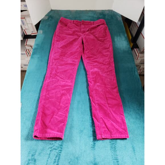 Talbots Jeans Size 10 Womens Pink Stretch Pants Corduroy High Rise Straight - Picture 1 of 12